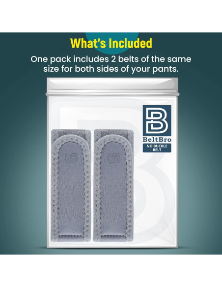 Cinturón BeltBro Pro Elástico Invisible Ajustable Gris