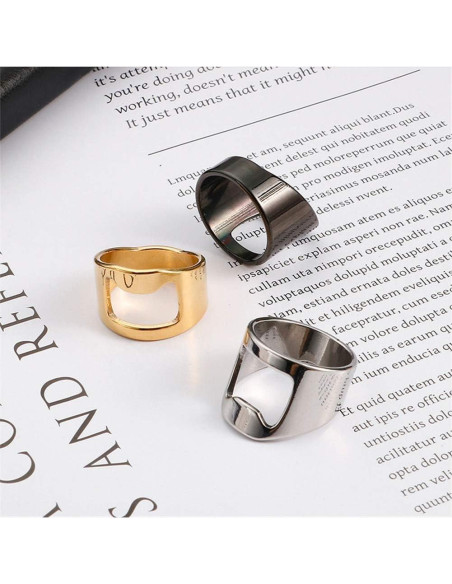 Anillo Abrebotellas Acero Inoxidable SINLEO Color Negro