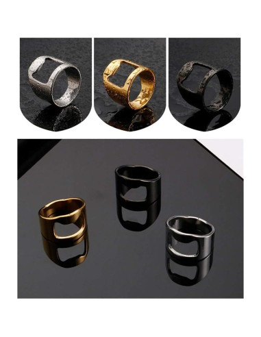 Anillo Abrebotellas Acero Inoxidable SINLEO Color Negro