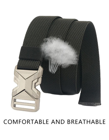 Cinturón Elástico Hombre 3.81 cm Hebilla Rápida Negro