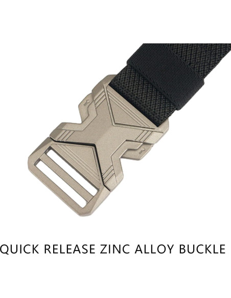 Cinturón Elástico Hombre 3.81 cm Hebilla Rápida Negro