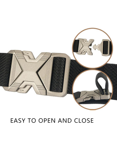 Cinturón Elástico Hombre 3.81 cm Hebilla Rápida Negro