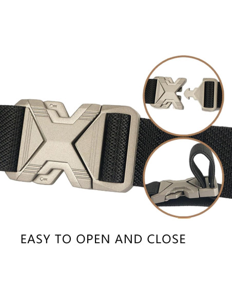 Cinturón Elástico Hombre 3.81 cm Hebilla Rápida Negro