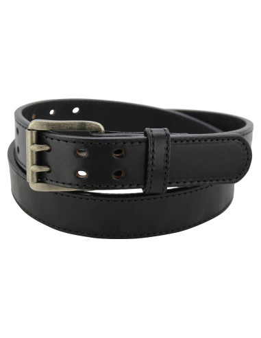 Cinturón Bullhide de Cuero Doble Hebilla 3.81 cm Negro