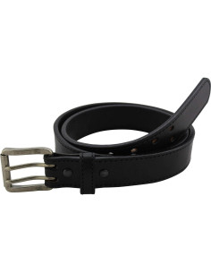 Cinturón Bullhide de Cuero Doble Hebilla 3.81 cm Negro 2