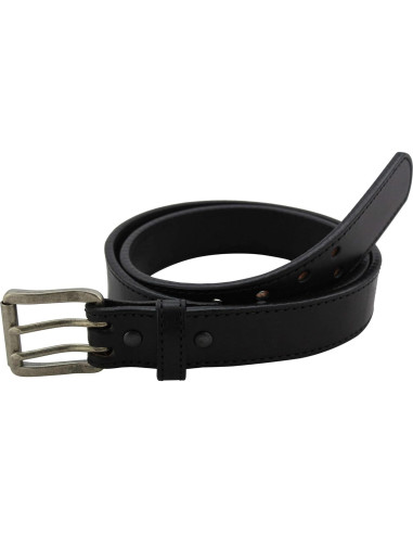 Cinturón Bullhide de Cuero Doble Hebilla 3.81 cm Negro