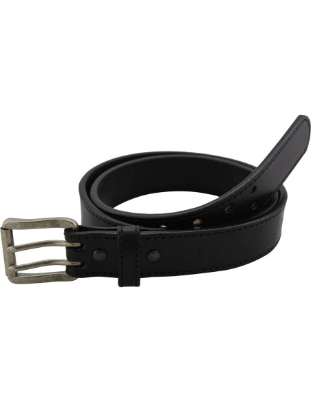 Cinturón Bullhide de Cuero Doble Hebilla 3.81 cm Negro