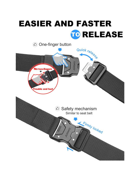 Cinturón Táctico JUKMO de Nylon 3.8 cm para Trabajo Militar