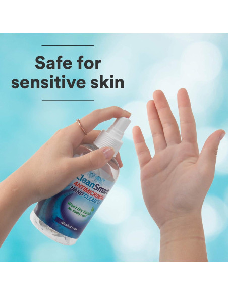 CleanSmart Limpiador Antimicrobiano Sin Alcohol - 3 Botellas de 60ml