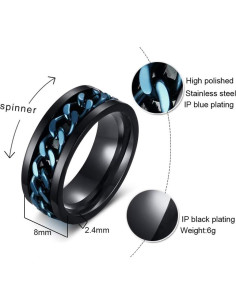 Anillo Fidget MMTTAO Acero Inoxidable 8MM Unisex 2