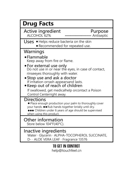 Spray desinfectante para manos Touchfeel 27.6 ml recargable