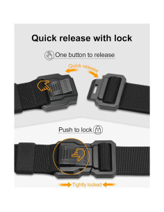 Cinturón Táctico JUKMO Nylon Elástico 3.81 cm Negro 2