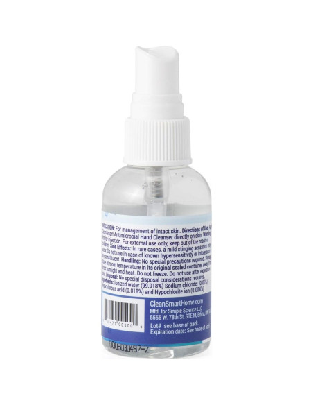 CleanSmart Limpiador Antimicrobiano Sin Alcohol - 3 Botellas de 60ml
