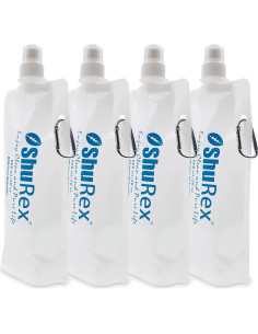 Paquete de 4 bolsas de agua colapsables 600ml ShuRex 2