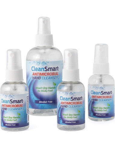 CleanSmart Limpiador Antimicrobiano Sin Alcohol - 3 Botellas de 60ml