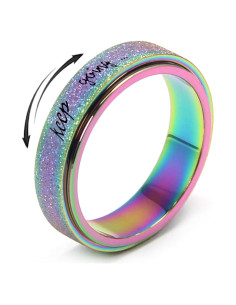 Anillo Fidget Spinner Wish Time 6mm Alivio Ansiedad