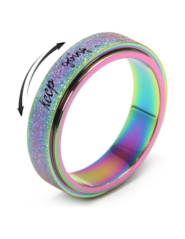 Anillo Fidget Spinner Wish Time 6mm Alivio Ansiedad