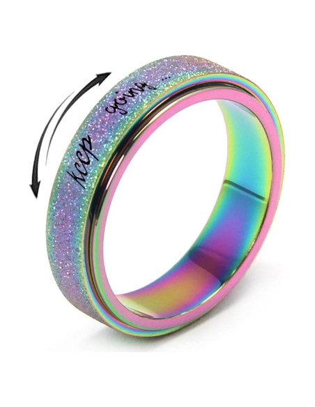 Anillo Fidget Spinner Wish Time 6mm Alivio Ansiedad