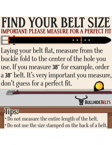 Cinturón Bullhide de cuero para hombres 1.5" ancho resistente