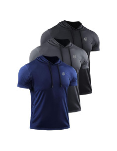 Camiseta Deportiva Neleus Sin Mangas 3X-Large Negro/Gris/Azul