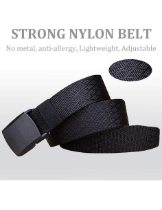 Cinturón Táctico Militar WYuZe Ajustable Nylon Negro 125 cm 2