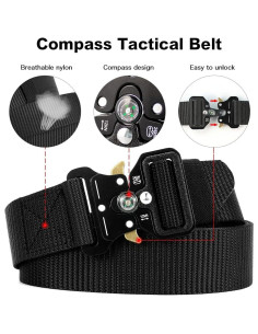 Cinturones Tácticos 4 Pack para Hombres con Brújula 2
