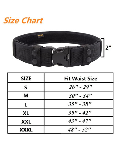 Cinturón de Deber TACNEX 2" Nylon Ajustable Seguridad