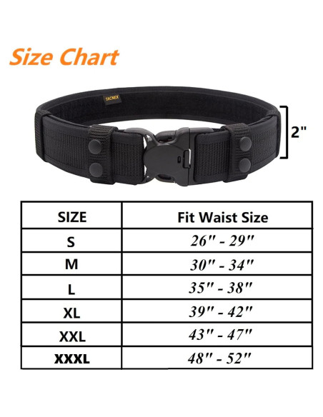 Cinturón de Deber TACNEX 2" Nylon Ajustable Seguridad