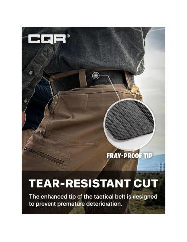 Cinturón Táctico CQR Militar Ajustable Negro EDC
