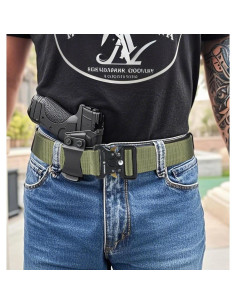 Cinturón Táctico KingMoore Ajustable Nylon Verde Militar 2