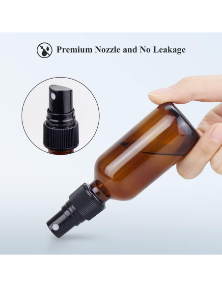 Botellas de Spray de Vidrio Wedama 2 oz Ámbar - Paquete de 16