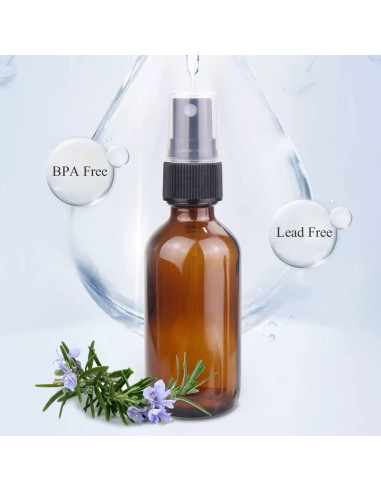 Botellas de Spray de Vidrio Wedama 2 oz Ámbar - Paquete de 16