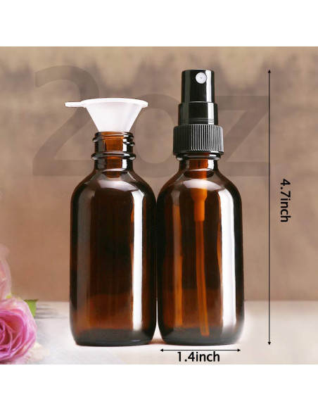 Botellas de Spray de Vidrio Wedama 2 oz Ámbar - Paquete de 16