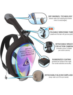 Máscara de Snorkel Aleoron Plegable Antivaho 180 Unisex 2
