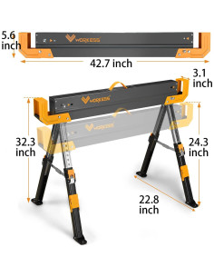 Caballetes Plegables WORKESS WK-HPP 2600 Lbs Ajustables 2