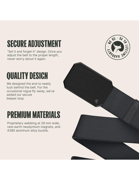 Cinturón Groove Life para hombres, nylon elástico, hebilla magnética