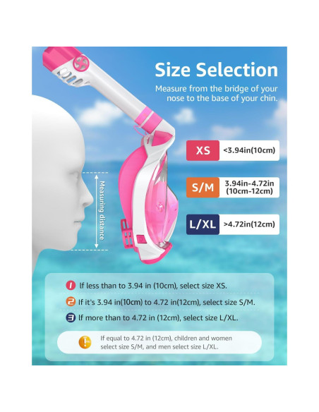 Máscara de Snorkel W WSTOO LGB 180 Antivaho y Segura