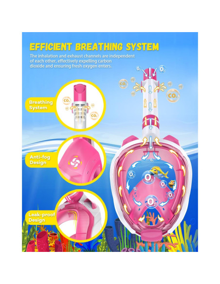 Máscara de Snorkel W WSTOO LGB 180 Antivaho y Segura