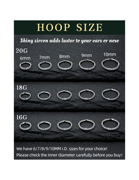 Aro de nariz hipoalergénico HANCAO 16G 6mm Titanio G23