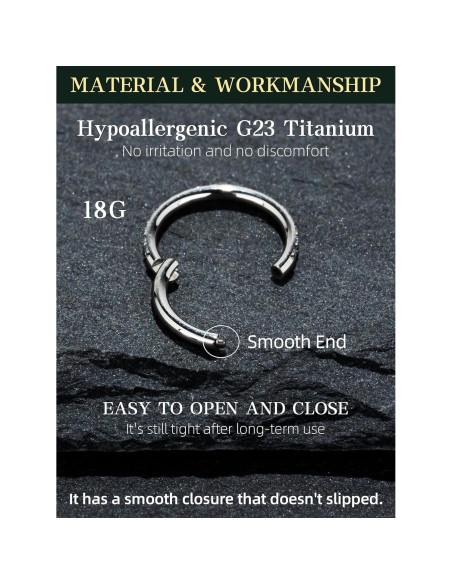 Aro de nariz hipoalergénico HANCAO 16G 6mm Titanio G23