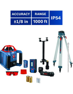 Kit de láser rotativo Bosch GRL900-20HV, 304.8m alcance 2
