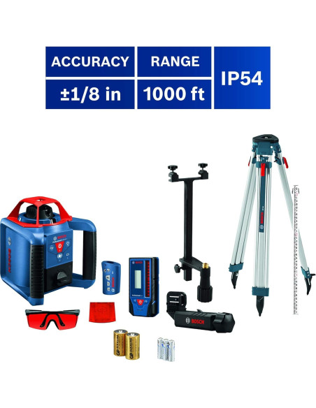 Kit de láser rotativo Bosch GRL900-20HV, 304.8m alcance