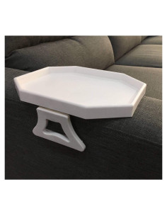 Mesa de Clip para Sofá Xchouxer, Bandeja Reposabrazos Blanca
