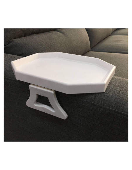 Mesa de Clip para Sofá Xchouxer, Bandeja Reposabrazos Blanca