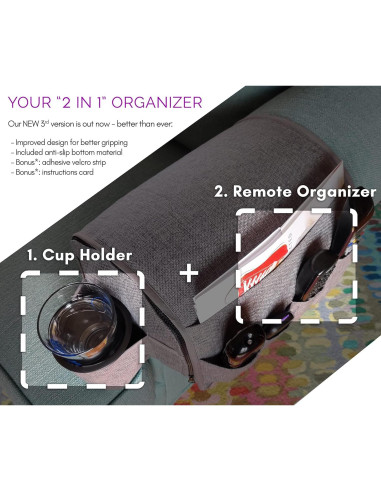 Organizador de Control Remoto CupComfort 8 cm Gris