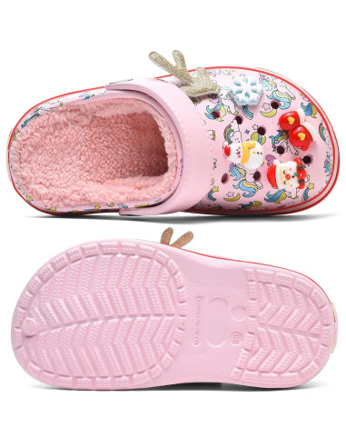 Zuecos LED Niños STAHOVY Talla 7 Rosa Antideslizantes