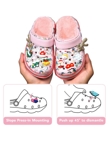 Zuecos LED Niños STAHOVY Talla 7 Rosa Antideslizantes