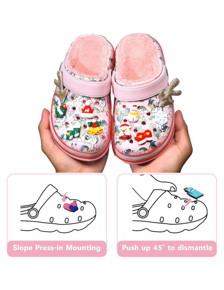 Zuecos LED Niños STAHOVY Talla 7 Rosa Antideslizantes