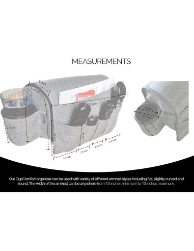 Organizador de Control Remoto CupComfort 8 cm Gris