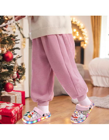 Zuecos LED Niños STAHOVY Talla 7 Rosa Antideslizantes